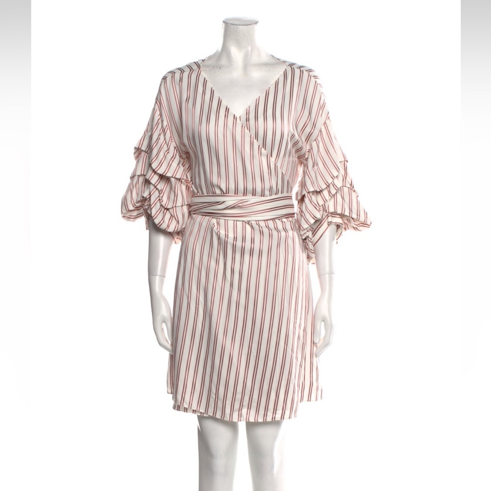 Alexis Striped Mini Dress - White and Red